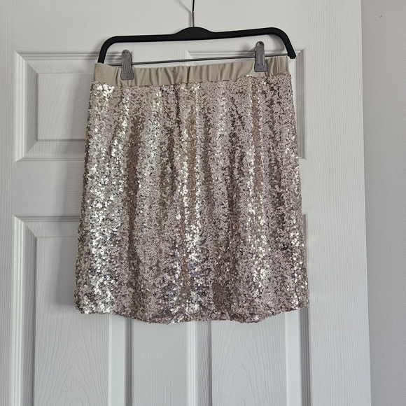 Joe Fresh Glittering Champagne Mini Skirt - Picture 1 of 4